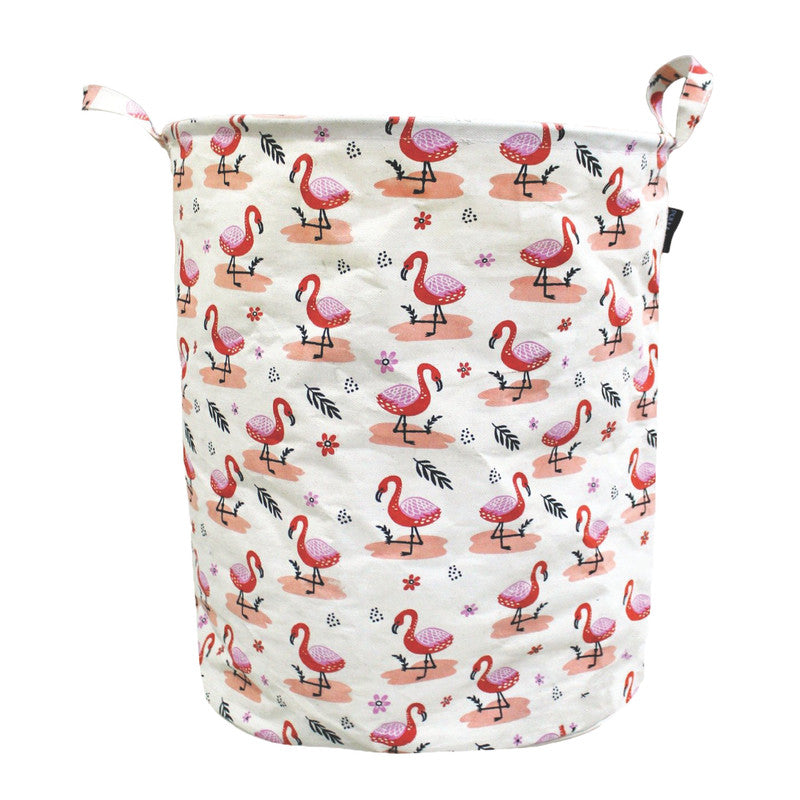 Polka Tots Laundry Bag - Flamingo - Laadlee