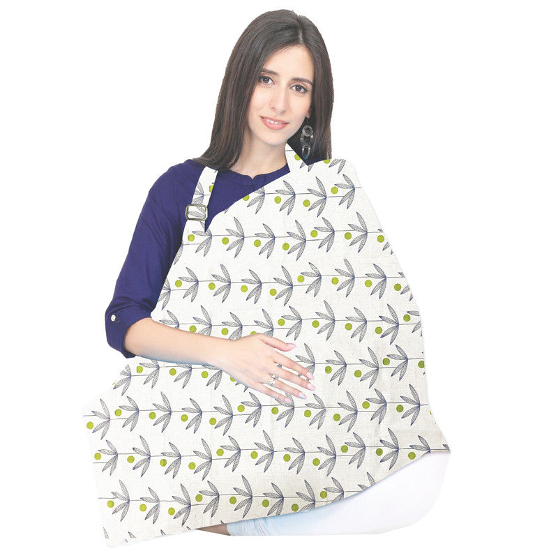 Polka Tots Nursing Cover - Green - Laadlee