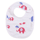 Polka Tots Organic Muslin Cotton Bib - Elephant - Laadlee