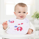 Polka Tots Organic Muslin Cotton Bib - Elephant - Laadlee