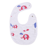 Polka Tots Organic Muslin Cotton Bib - Elephant - Laadlee