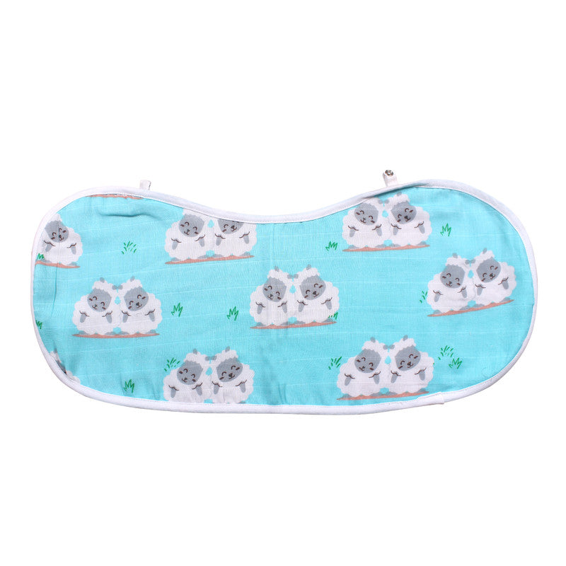 Polka Tots Organic Muslin Cotton Burp Cloth - Sheep - Laadlee