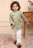 Polka Tots Full Sleeves Baby Night Wear Wolf Kurta Pyjama - Rainbow - Laadlee