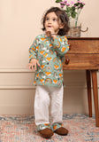 Polka Tots Full Sleeves Baby Night Wear Wolf Kurta Pyjama - Rainbow - Laadlee