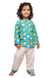 Polka Tots Full Sleeves Baby Night Wear Lotus Kurta Pyjama - White - Laadlee