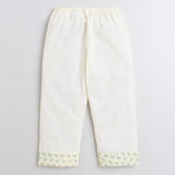 Polka Tots Full Sleeves Baby Night Wear Camel Kurta Pyjama - Green - Laadlee