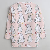 Polka Tots Full Sleeves Baby Night Wear Bear Kurta Pyjama - White - Laadlee