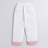 Polka Tots Full Sleeves Baby Night Wear Pineapple Kurta Pyjama - Pink - Laadlee