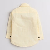 Polka Tots Full Sleeves Baby Shirt Space Journey Embroidery - Yellow - Laadlee