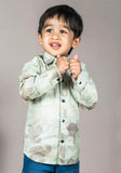 Polka Tots Full Sleeves Camouflage Shirt - Green - Laadlee