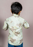 Polka Tots Full Sleeves Camouflage Shirt - Green - Laadlee