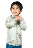 Polka Tots Full Sleeves Camouflage Baby Shirt - Green - Laadlee