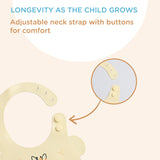 Polka Tots Waterproof Silicone Bibs with Pocket and Adjustable Snaps - Boat - Laadlee