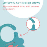 Polka Tots Waterproof Silicone Bibs with Pocket and Adjustable Snaps - Elephant - Laadlee