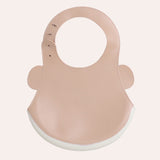 Polka Tots Waterproof Silicone Bibs with Pocket and Adjustable Snaps Car - Light Brown - Laadlee