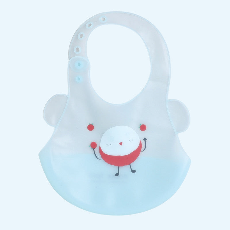 Polka Tots Waterproof Silicone Bibs with Pocket and Adjustable Snaps - Strawberry Man - Laadlee