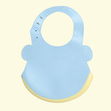 Polka Tots Waterproof Silicone Bibs with Pocket and Adjustable Snaps - Spaceship - Laadlee