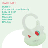 Polka Tots Waterproof Silicone Bibs with Pocket and Adjustable Snaps - Watermelon - Laadlee