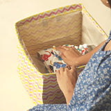 Polka Tots Toy Storage Canvas Box - Zic Zac - Laadlee