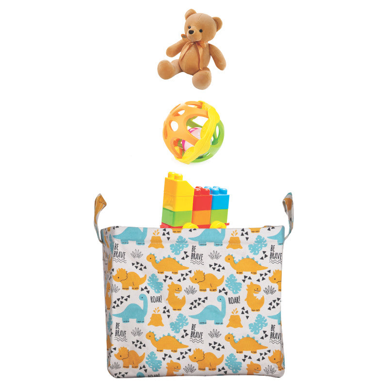 Polka Tots Toy Storage Canvas Box - Baby Dinosaur - Laadlee