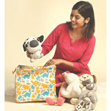 Polka Tots Toy Storage Canvas Box - Baby Dinosaur - Laadlee