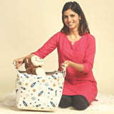 Polka Tots Toy Storage Canvas Box - Space - Laadlee