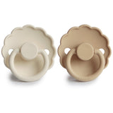 Frigg Daisy Silicone Baby Pacifier 6M - 18M, 2Pack, Cream/Croissant - Size 2 - Laadlee