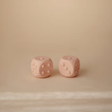 Mushie Dice Press Toy (set of 2) Blush/Shifting Sands - Laadlee