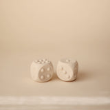 Mushie Dice Press Toy (set of 2) Blush/Shifting Sands - Laadlee