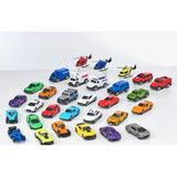 D-Power Diecast Cars 1:64 Scale Metal Alloy Die-cast Vehicles with Storage Carrying Tub 30pcs