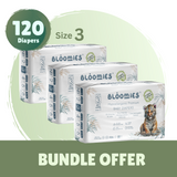 Bloomies Organic Bamboo Baby Diapers Size 3 (7-11kg baby) - 120pcs