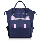 Polka Tots Maternity Backpack - Stylish Blue Cat - Laadlee