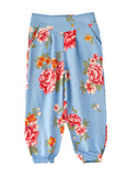 Jelliene Girls Floral Print Harem Pants - Blue