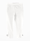 Jelliene Girls Leggings With Pink Bow Accents - White