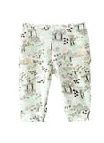 Jelliene Girls Forest Print Dress and Leggings Set - Green