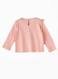 Jelliene Girls Butterfly Ruffle Top - Peach