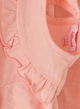 Jelliene Girls Butterfly Ruffle Top - Peach