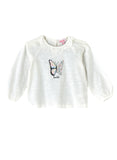 Jelliene Girls Beautiful Butterfly Top - White