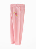 Jelliene Girls Embroidered Floral Leggings - Pink