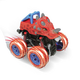 D-Power Inertia Dinosaur Fleet Stunt Cars Toy - Red - Laadlee