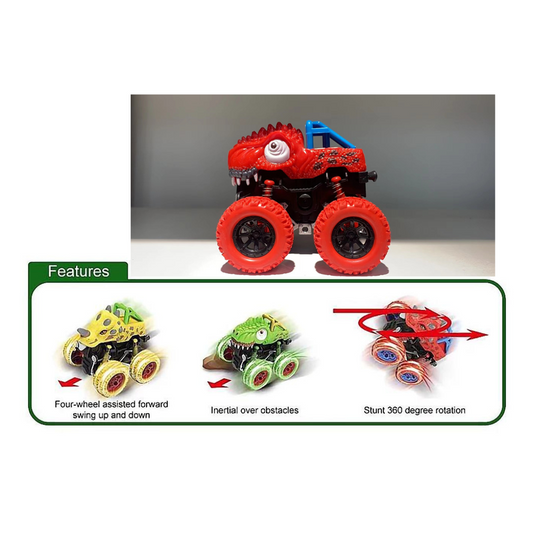 D-Power Inertia Dinosaur Fleet Stunt Cars Toy - Red