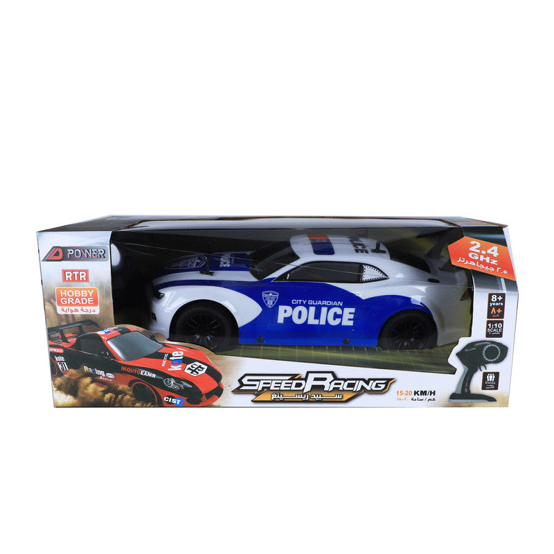 D-Power 1:10 Speed Racing Remote Control 2.4GHZ Police Car - Blue - Laadlee
