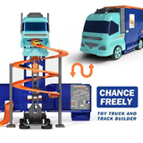 D-Power Super 2-in-1 Construction Truck With Truck & Track Set - Blue - Laadlee