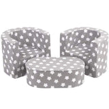 Delsit Combo Set - 2 Chairs + Table Grey with White Stars