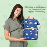 Polka Tots Diaper Bag - Blue Elephant - Laadlee
