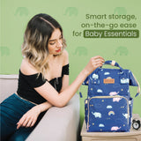 Polka Tots Diaper Bag - Blue Elephant - Laadlee