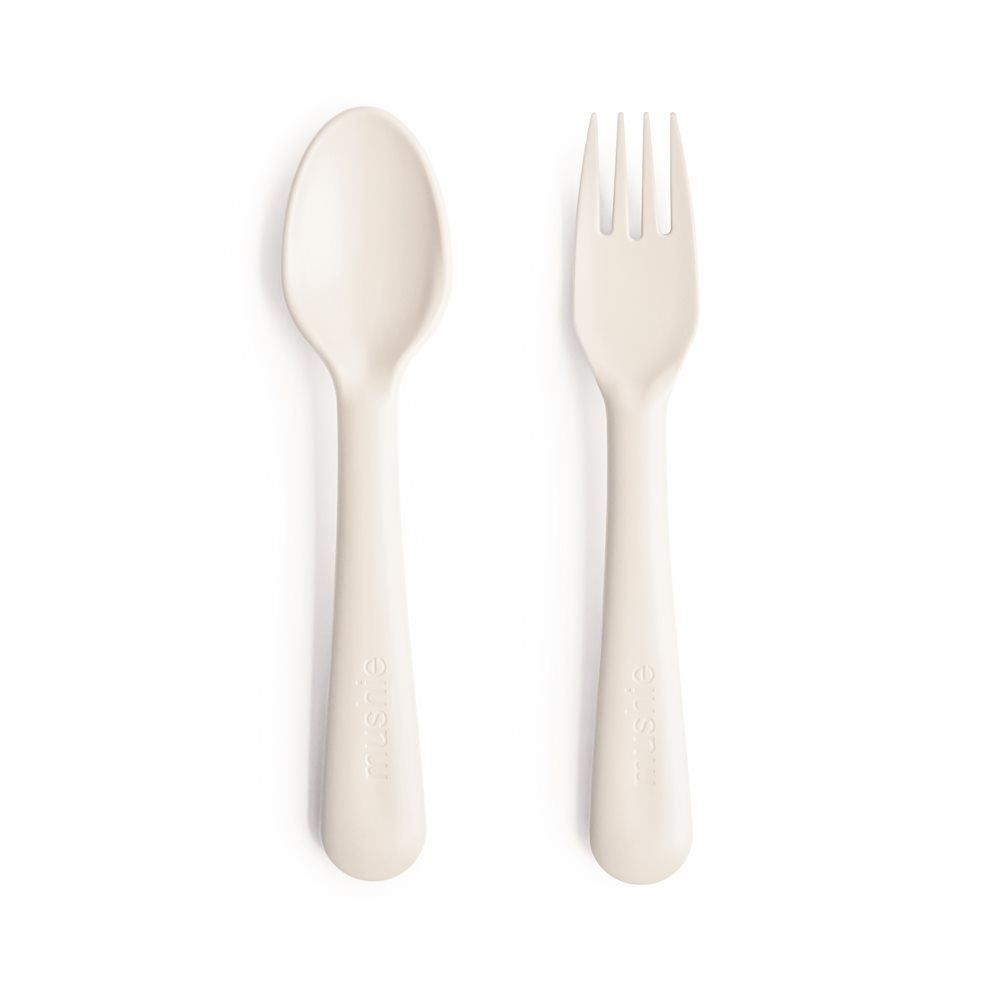 Mushie Fork & Spoon Ivory - Laadlee