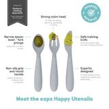ezpz Happy Cutlery Set - Pewter