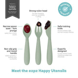 ezpz Happy Cutlery Set - Sage