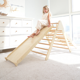 Ezzro Natural Climbing Pikler with Ladder & Ramp Slide - Large - Laadlee